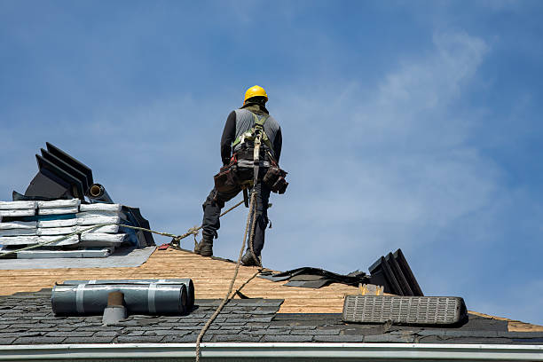Professional Gutter Installation technician working in East Moriches, NY